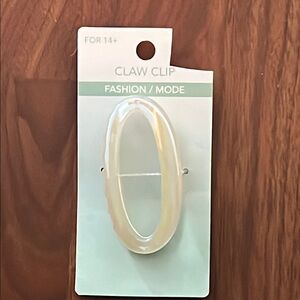 Iridescent Elegant Cream Claw Clip